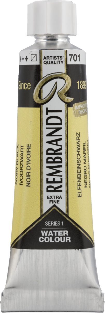 Rembrandt Water Colour tube 10ml | Ivory Black (701)